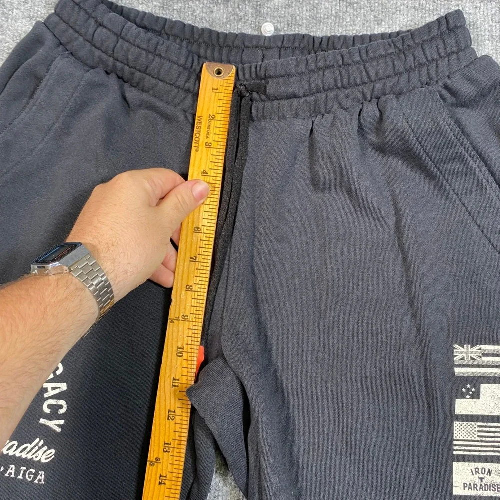 Under Armour Project Rock Mens Joggers Black Iron Paradise Sweatpants 1377440 LG